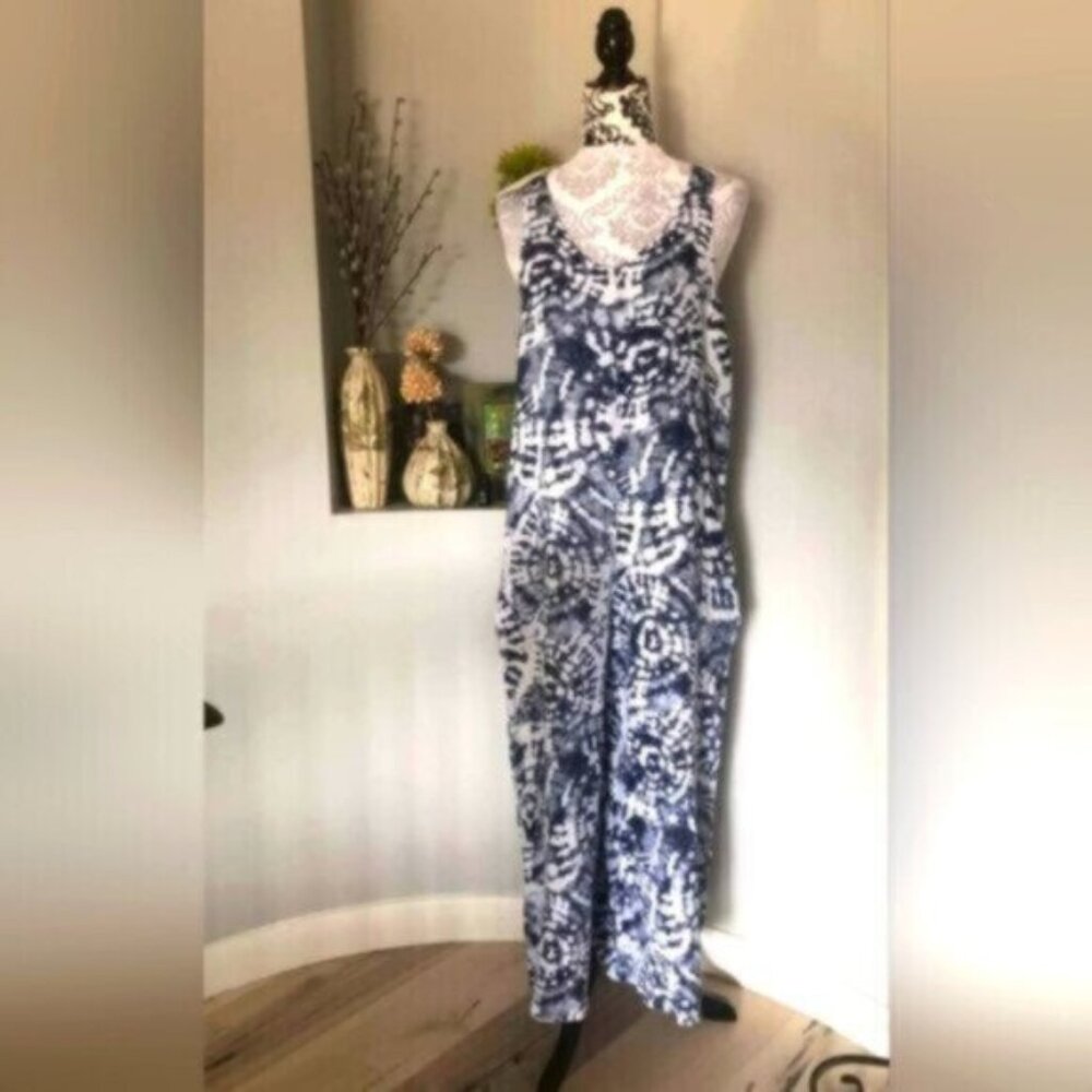 Logica Eco Linen Wide Leg Tie Dye Oversized Summer Jumpsuit Size S-M